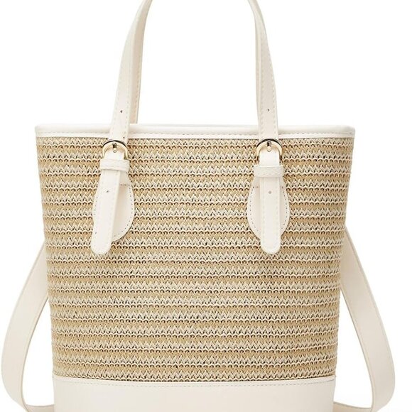 Stylish White Straw Handbag for Women - Ideal for Summer Parties and Vacations - Picture 1 of 6